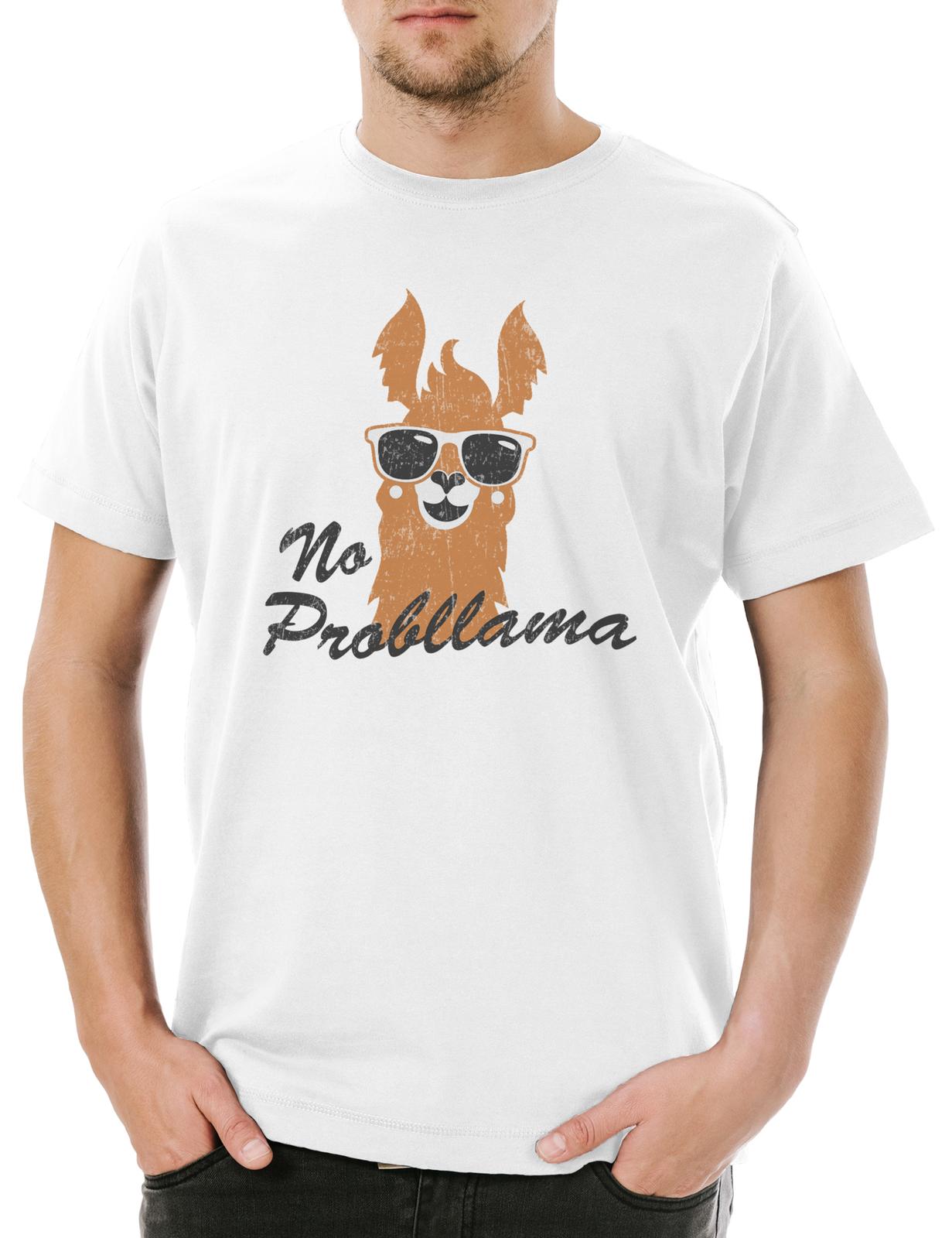 No Probllama Mens T-Shirt Llama Llama No Problem Geek Nerd Keep Calm No 3XL