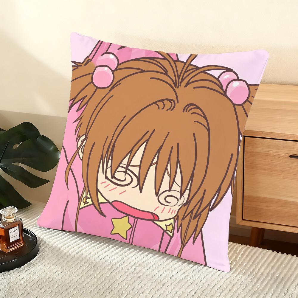 CCardcaptor SSakura Cushion Cover Soft Short Plush Pillow Cover Smooth Cozy Texture Aesthetic Cushion Case Home Decor