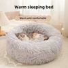 Calming Cat Bed for Indoor Cats, Anti-Anxiety Donut Round Dog Bed, Fluffy Faux Fur Washable Pet Bed for Small Medium Dogs Cats