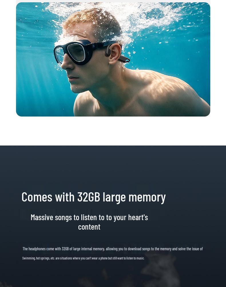 S7 Bone Conduction Sports Headphones: Waterproof, In-Ear, Bluetooth, Ideal for Swimming & Running