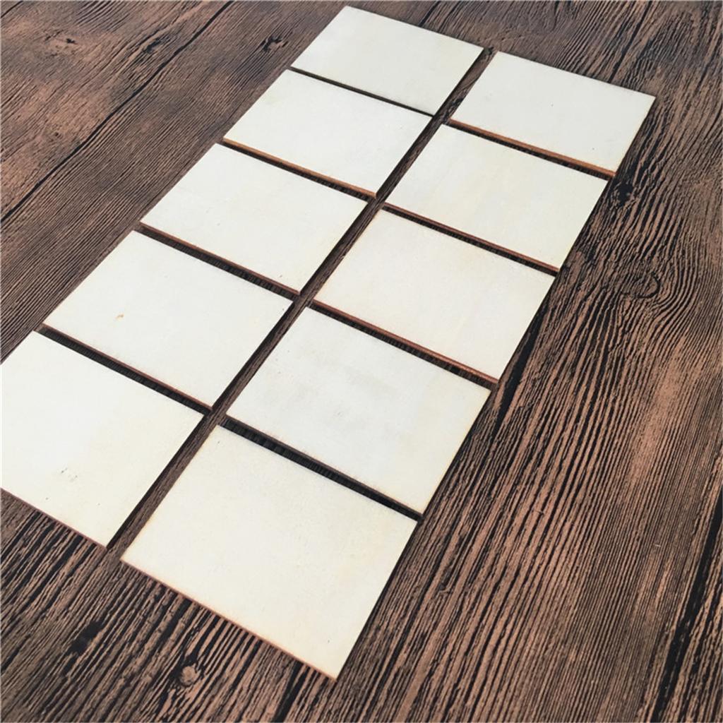 10 Pieces Poplar Wood Rectangle Shapes Wooden Plaque Extra Large for , Home Decorations and Rustic