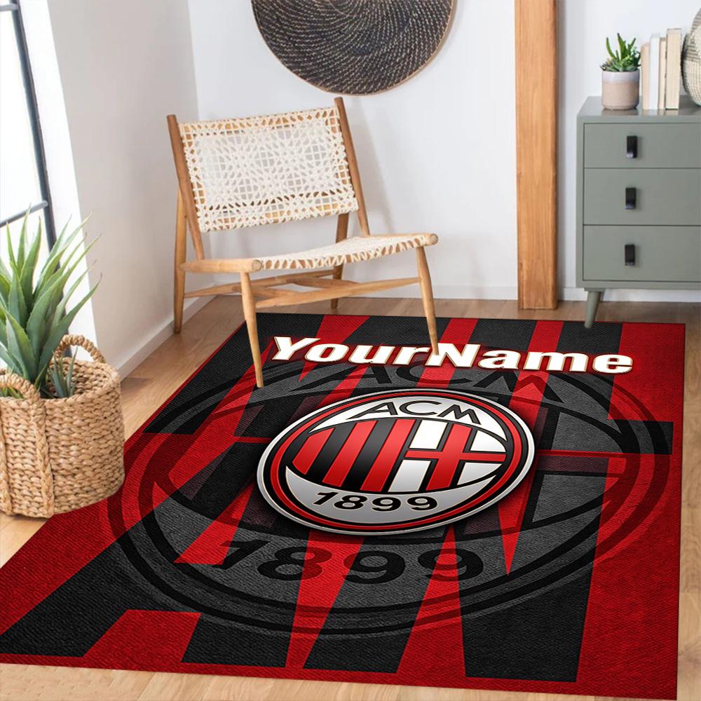 Ac Milan Customized Name Area Rug Suitable for Balcony Entryway Outdoor Dormitory Antislip Carpet Office home decor Spiritual Gift