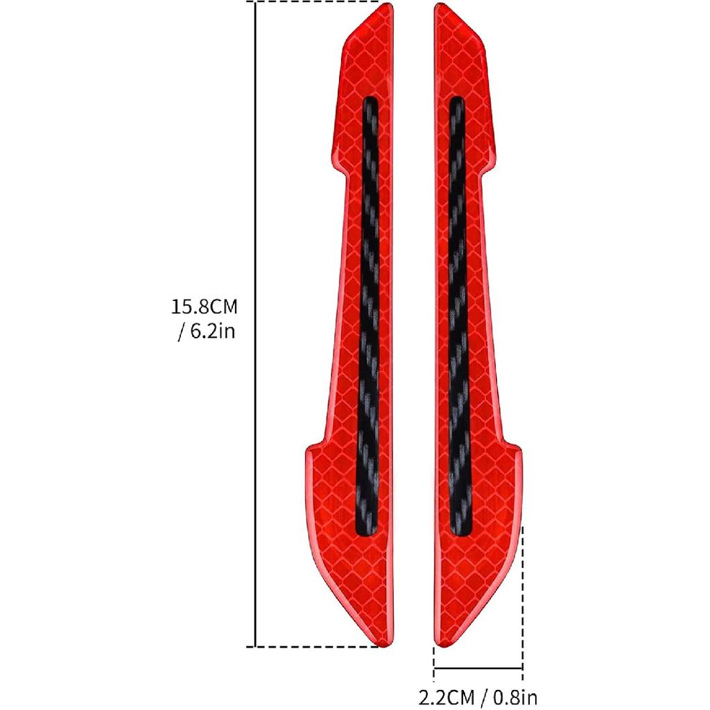 RUANTE Universal Car Reflective Stickers Super Reflectives Rearview Mirror Trim Stickers Cars Anti-Collision Strips Reflection Warning Decals