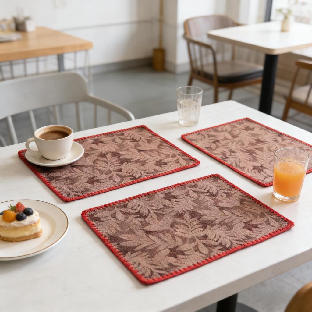 Easy Clean 12x18 Inch Cotton Linen Washable Table Mats Reusable Durable for Kitchen Dining Room Home Wedding Party Festival Banquet Decor Placemats