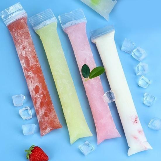 Einweg-Eis am Stiel Beutel Doppelreißverschluss Siegel Eis am Stiel Beutel Lebensmittelqualität Gefrierbeutel für Joghurtriegel Frucht Smoothies Eisbonbon Snacks