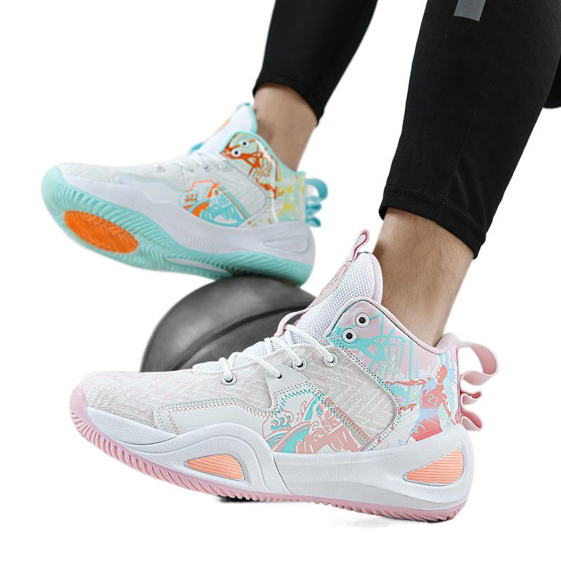 2025 new mandarin duck basketball shoes men's high-top youth student sports training running shoes