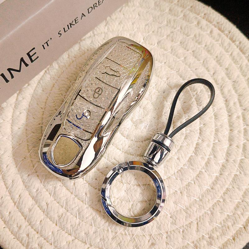 White Diamond TPU for Porsche Panamera Spyder Carrera Macan Boxster Cayman Cayenne 911 970 981 991 Remote Car Key Case Cover Fob