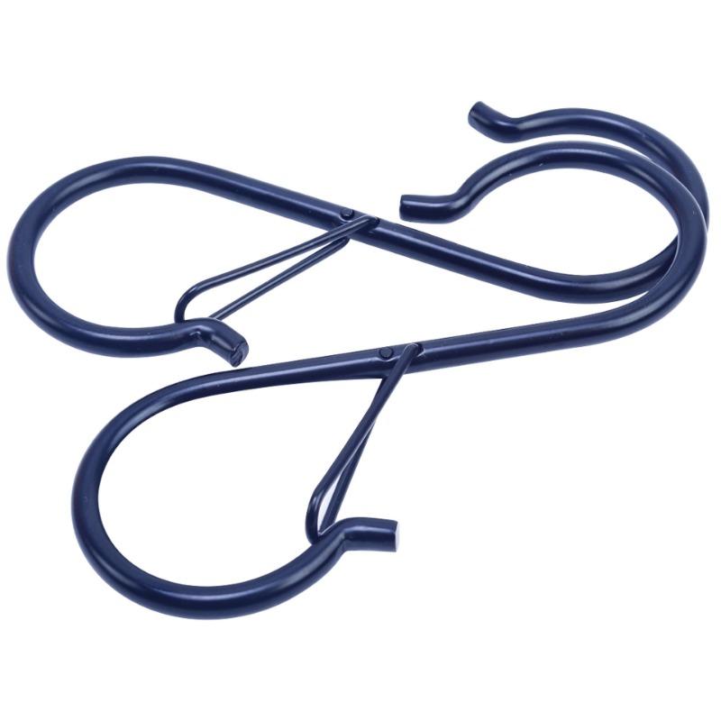 1pcs Windproof S-hook Metal Hook Without Drilling, Bathroom Anti-drop Storage S-shaped Spring Buckle Anti-disengagement Hook