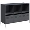 VidaXL Buffet anthracite 101,5x39x73,5 cm acier laminé à froid, meuble de rangement, meuble de rangement de cuisine, meuble 851366