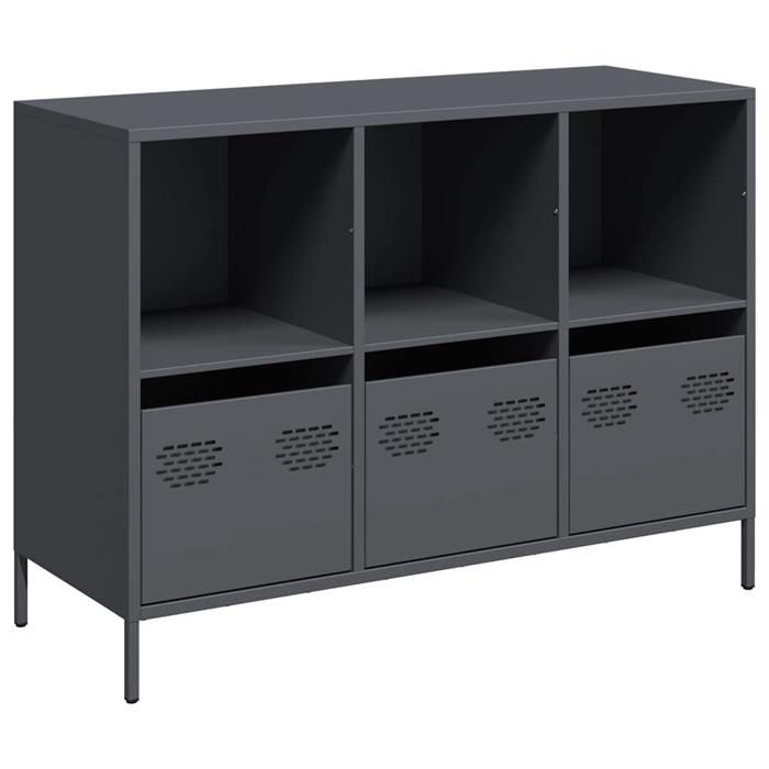 VidaXL Buffet anthracite 101,5x39x73,5 cm acier laminé à froid, meuble de rangement, meuble de rangement de cuisine, meuble 851366
