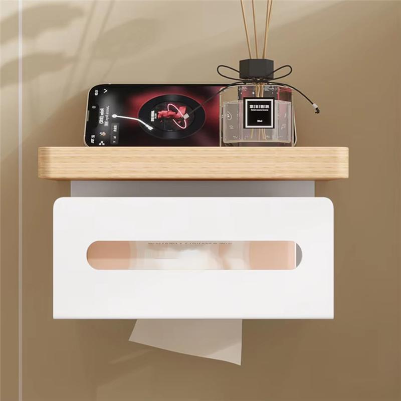 A20F-Wall Mounted Toilet Tissue Roll Holder With Self Screw For Storage, Ideal For Bathroom, Kitchen, And Bedroom
