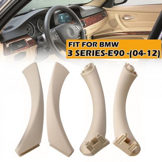 4pcs For BMW E90 328i Right Left Beige Inner+Outer Door Panel Handle Pull Cover