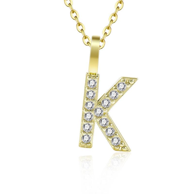 Gold Color Pendant Necklace with Chain for Women - Initial Jewelry Gift