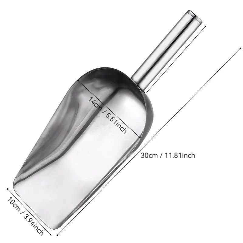 Stainless Steel Ice Shovel Coffee Beans Ice Cube Scoop Bar Ice Scraper Flour Nut Spoon Grain Dry Goods Shovel Kitchen Utensils
