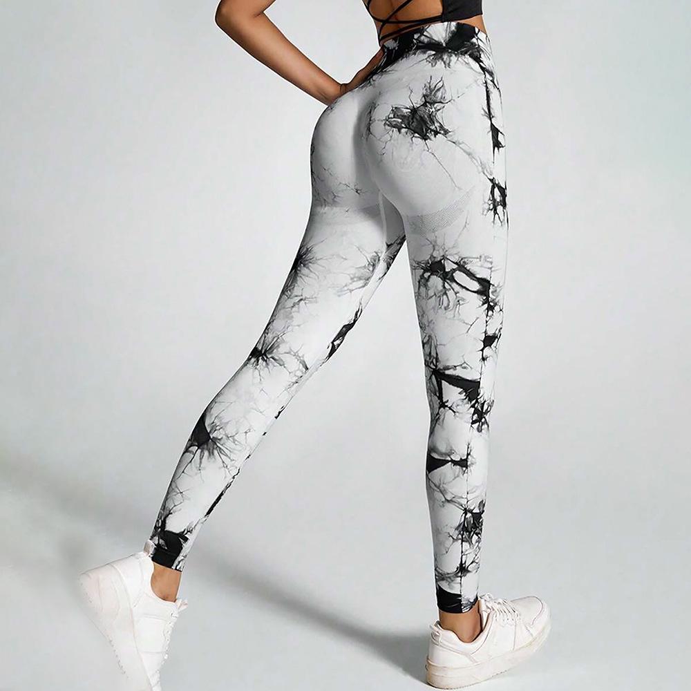 Leggings de Yoga Taille Haute Tie-Dye pour Femmes - Pantalon de Sport Sans Coutures Push-Up