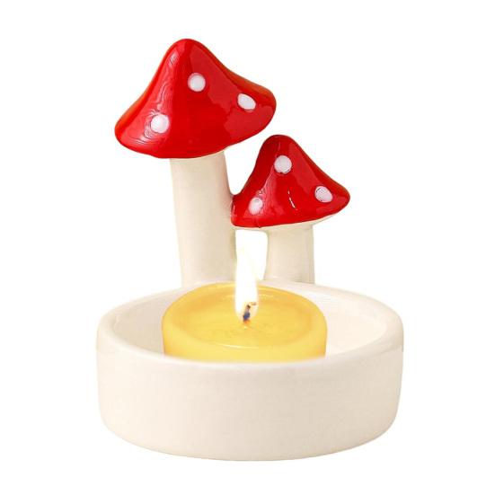 Christmas Ceramics Candle Holder Penguin Xmas Tree Mushroom Tealight Votive Candle Stand Candlestick Table Centerpiece Desktop Decoration