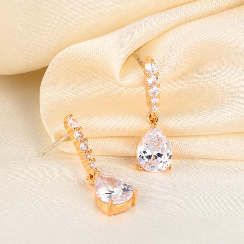 Hot-selling Wind Full Diamond Tassel Water Drop Pendant Earrings Ear Jewelry Wholesale Exquisite