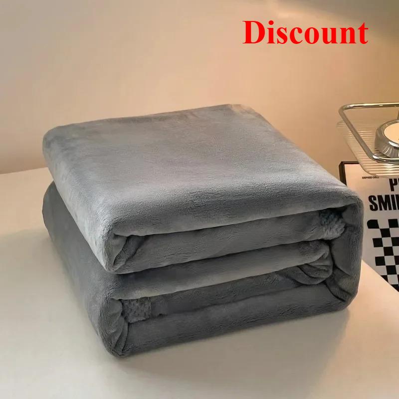 2025 Milk Fleece Blanket Three-piece Fleece Blanket Winter Warm Thickened Air Conditioning Multifunctional Fleece Blanket