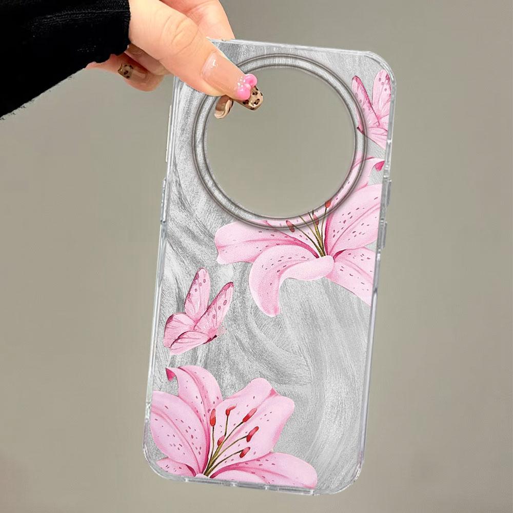 Pink Lily Flower Hard Back Print for Honor 400 Lite 200 Pro X9c X7c X8b X9b X8c X9a 90 Smart X6c X6 X7b X8a X7d Phone Case Cover