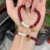 Imitation Cinnabar Bracelet Women's High-value Pearl Bracelet New Year of the Snake Pearl Bracelet for Mother