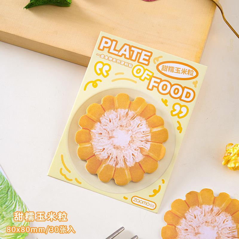 

Kawai Cute Stationery Special Shaped Sticky Notes A Plate of Food Series Simulated Vegetable Message Notepad DIY Base Material
