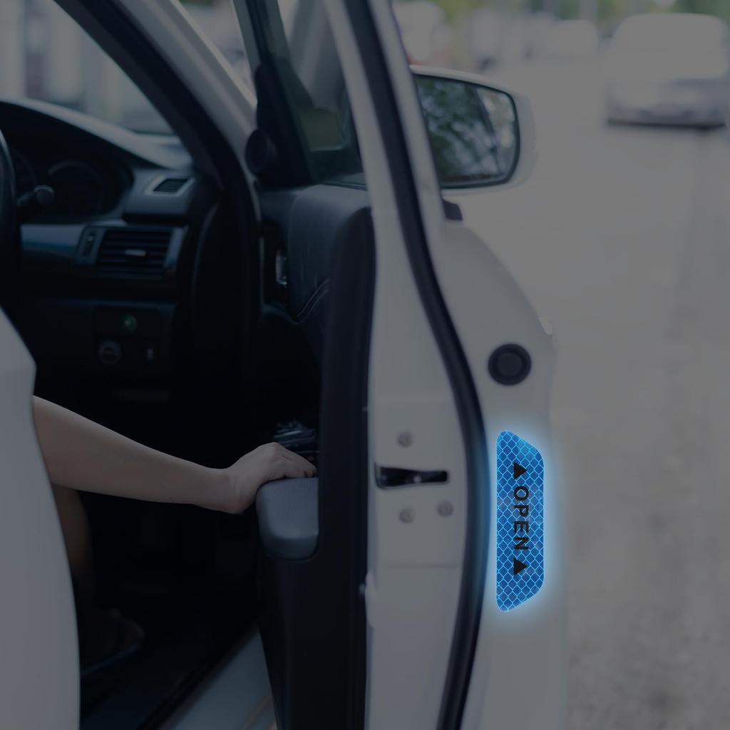 PATIKIL Car Door Open Warning Reflective Sticker Night Safety Warning Decal Night Visibility Prompt