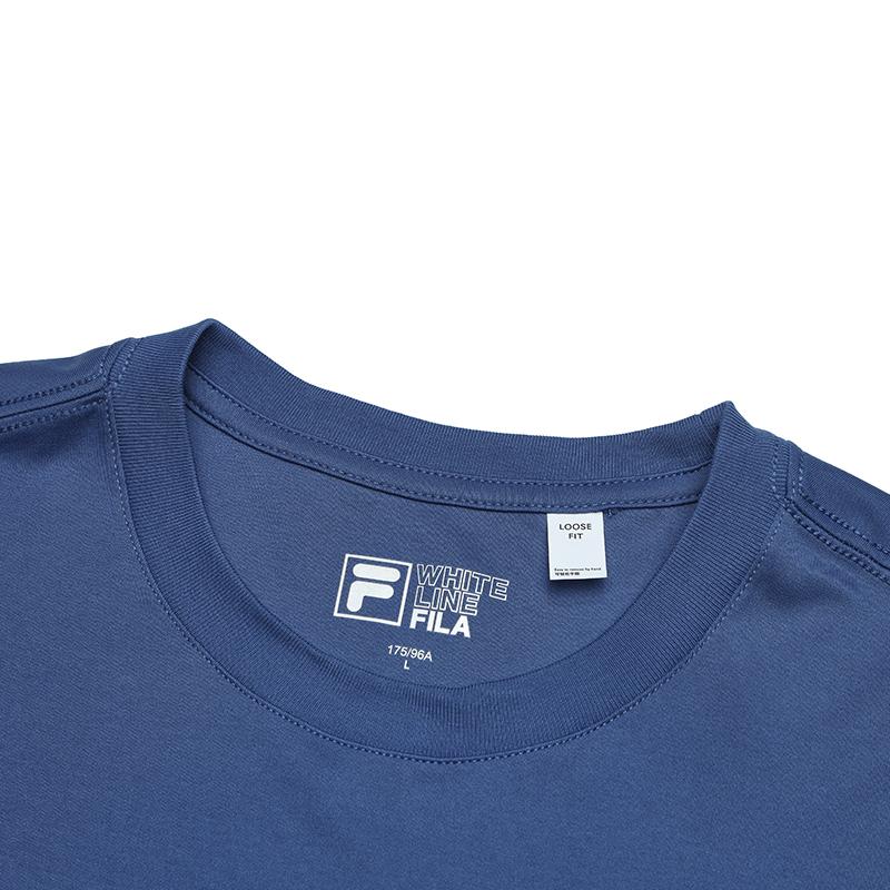 Fila Original Fashion Creative Logo Print Versatile Round Neck Short Sleeve T-Shirt Men T-Shirts Sky-Blue F51M529111F-DB