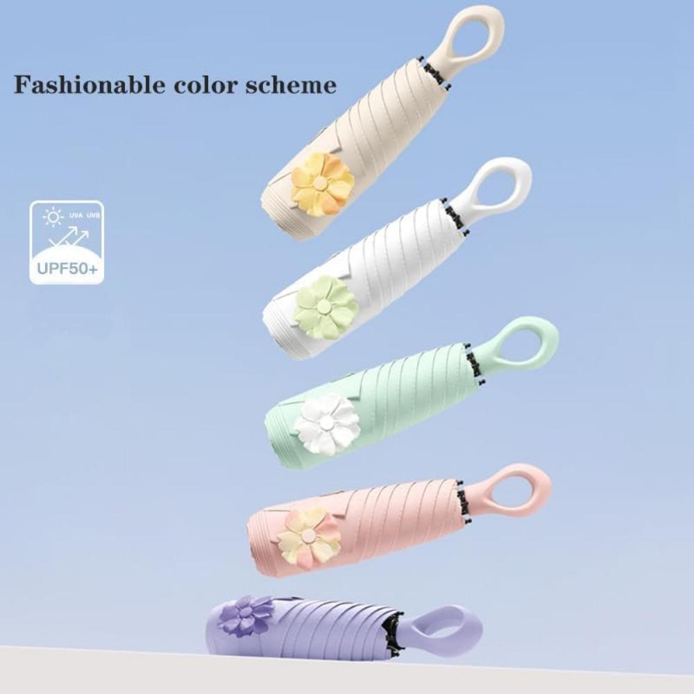 Mini Umbrella For Purse, Small Travel Umbrella Compact Waterproof Umbrella for Light Rain, Suitable for Women Purse and Pocket