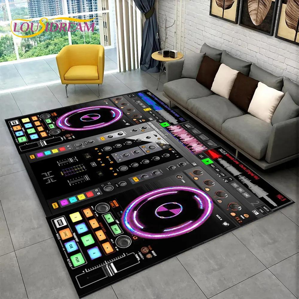 3D DJ Music Screen Keyboard Area Rug,Carpet Rug for Living Room Bedroom Sofa Doormat Hallway Decor,Sport Yoga Non-slip Floor Mat