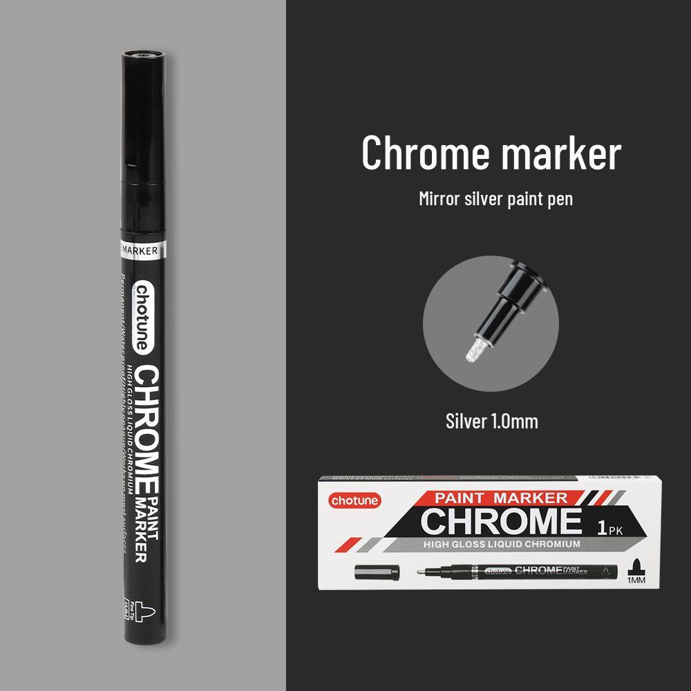 Chotune Reflektierender Chrom Marker Stift - Wasserdichte Galvanisierte Silberfarbe für DIY Hervorhebungen