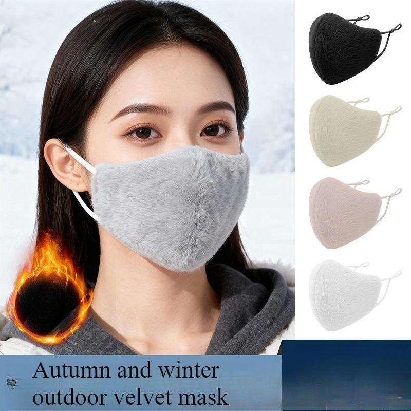 Autumn and Winter Outdoor German Velvet Mask Anti Allergy Electric Vehicle Warm Mask Three Dimensional Design Mask