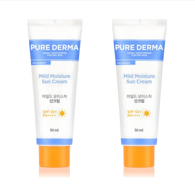 On the Body Pure Derma Mild Moisture Sun Cream SPF50+ PA++++ 50ml*1Pc/2Pcs