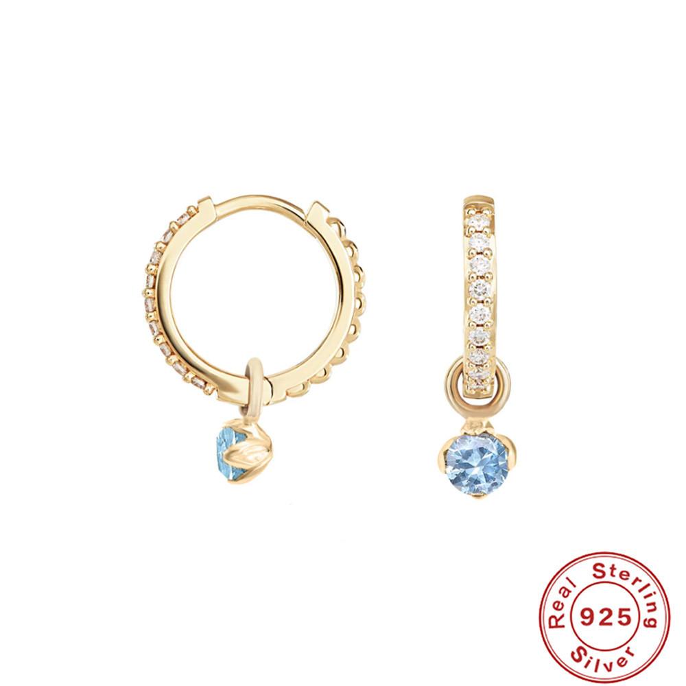 Fashion S925 Sterling Silver Simple Multi-Diamond Zircon Love Pendant Earrings Earrings Earrings