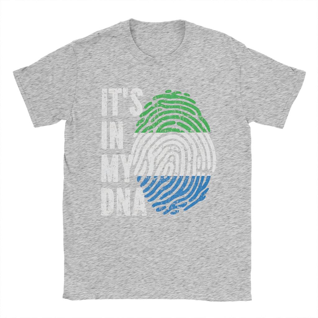 ITS IN MY DNA Sierra Leone Flag Roots TShirt Unisex Leisure Pure Cotton Tees Round Collar Short Sleeve T Shirts Gift Idea Tops
