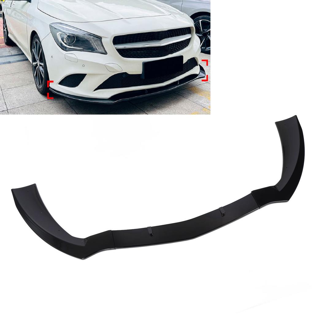 Front Bumper Lip Spoiler 3 Section Type Resistant Upgrade Racing Look Bumper Lip Splitter Body Kit for CLA-Class C117 X117