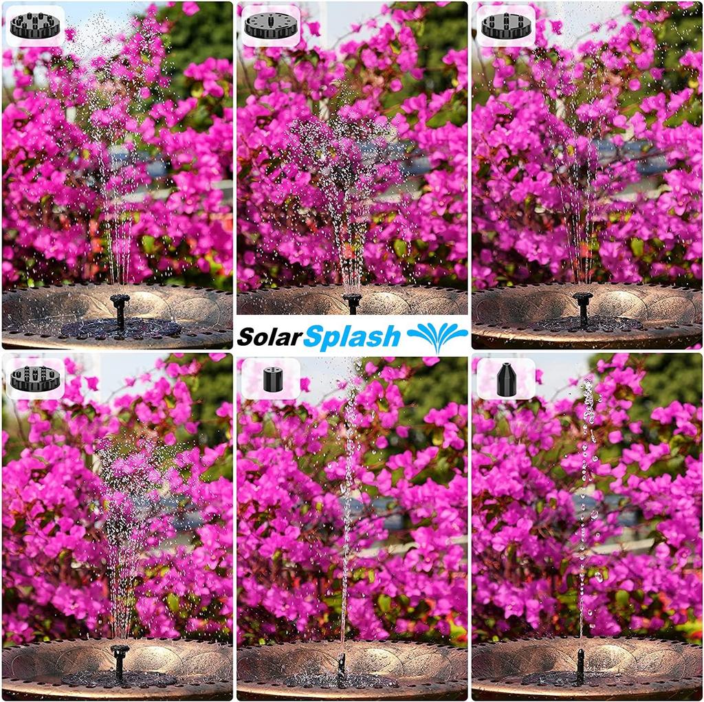 SOLARSPLASH Solar Fountain Pump Water Feature Pond Pump Fountain 3.5w 160mm