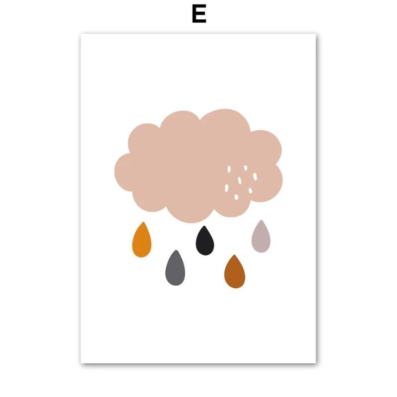 Rainbow Clouds Bear Rabbit Education Number Wall Art Canvas Painting Posters And Prints Wall Pictures For Baby Kids Room Decor