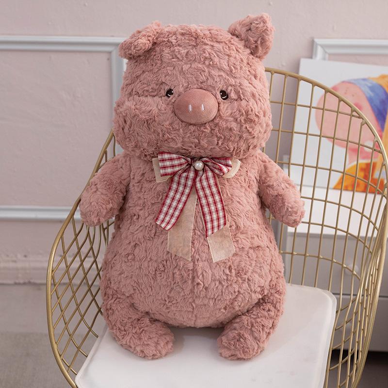

Valentine s Day hug bear rabbit hair large panda doll small pink pig throw pillow creative rabbit ornament gift for girlfriend 60cm