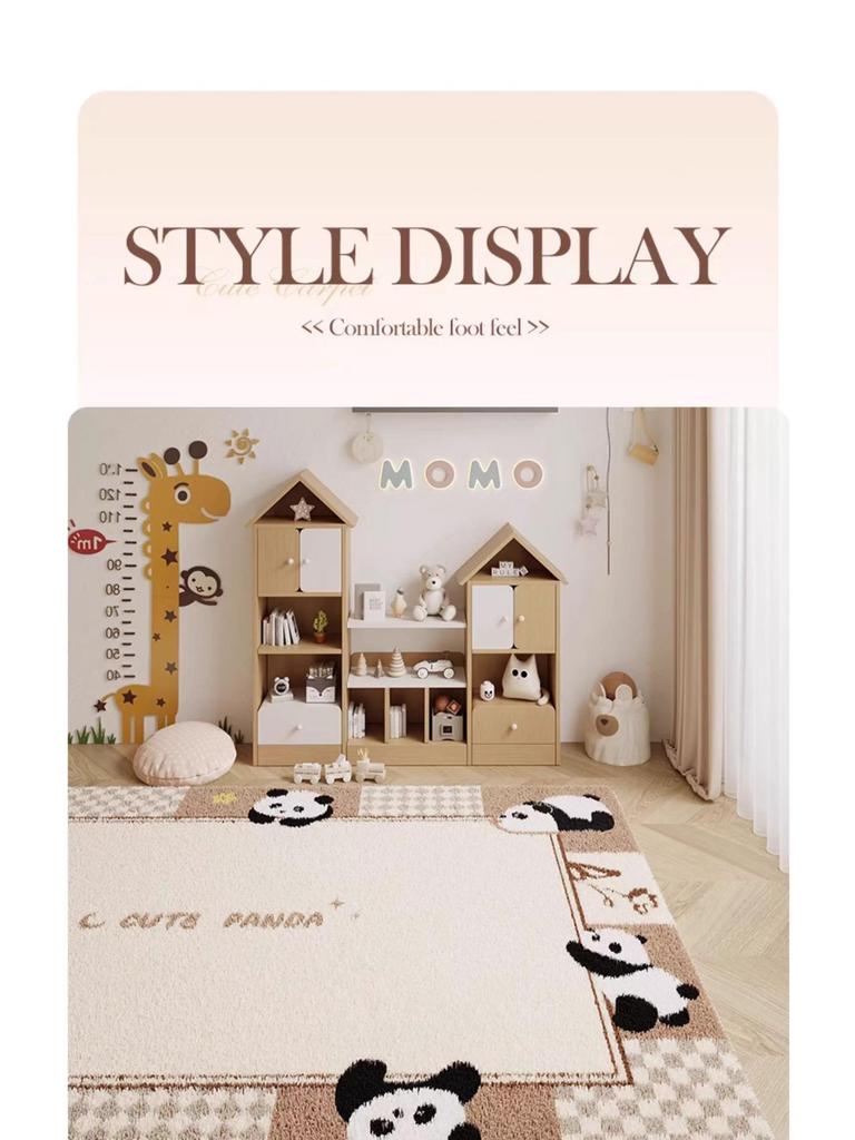 Cartoon Style Luxury Faux Cashmere Children's Floor Mat