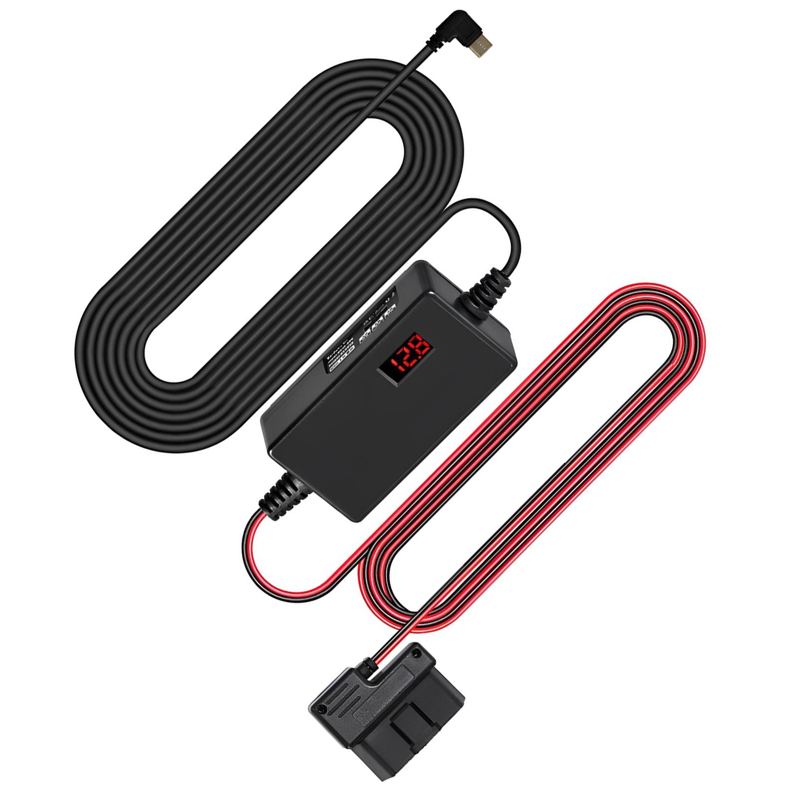 

TYPE-C 12V 24V to 5V Dash Cam Hardwire Kit with Display Low Voltage Protection 24H parking Monitor Cable Dash Cam Hardwire Kit