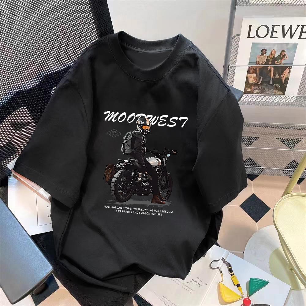 

Летние трендовые свободные топы с короткими рукавами в американском стиле с принтом XL (110g-130g)