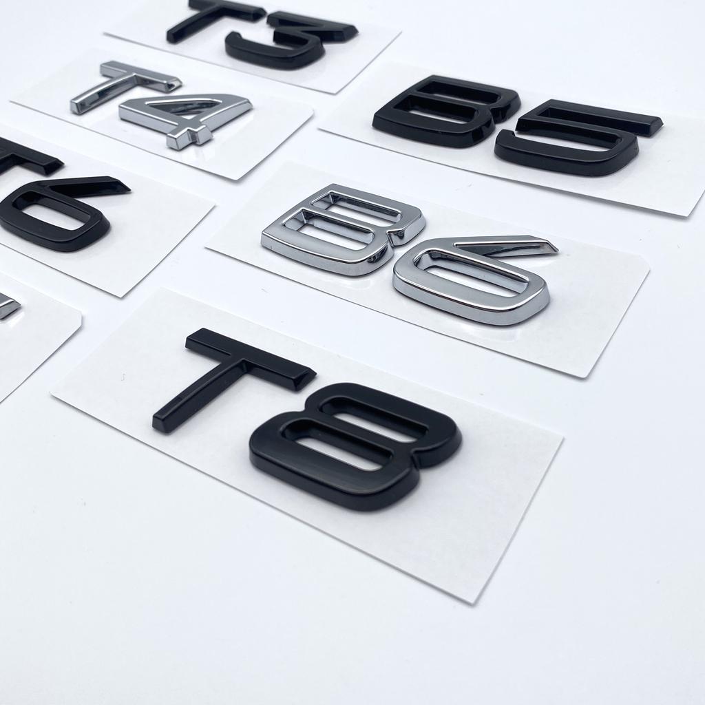 3D Car Styling Chrome Glossy Black Sticker Tail Emblem Rear Decal Letters Logo Badge For Volvo B3 B4 B5 B6 T4 T5 T6 T8