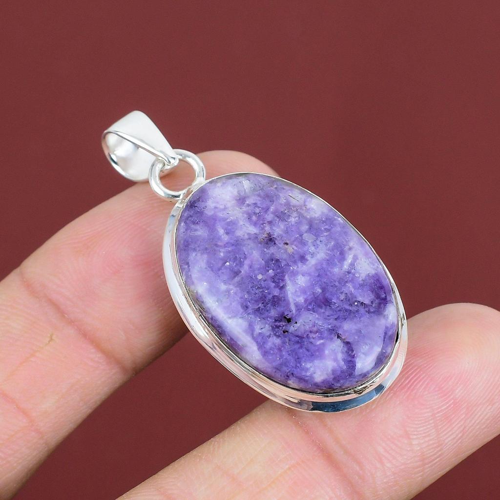 Lepidolite Pendant Natural Gemstone Pendant Amazing Jewelry 925 Sterling Silver Pendant Lepidolite Jewelry Gifts For Friend Handmade Pendant