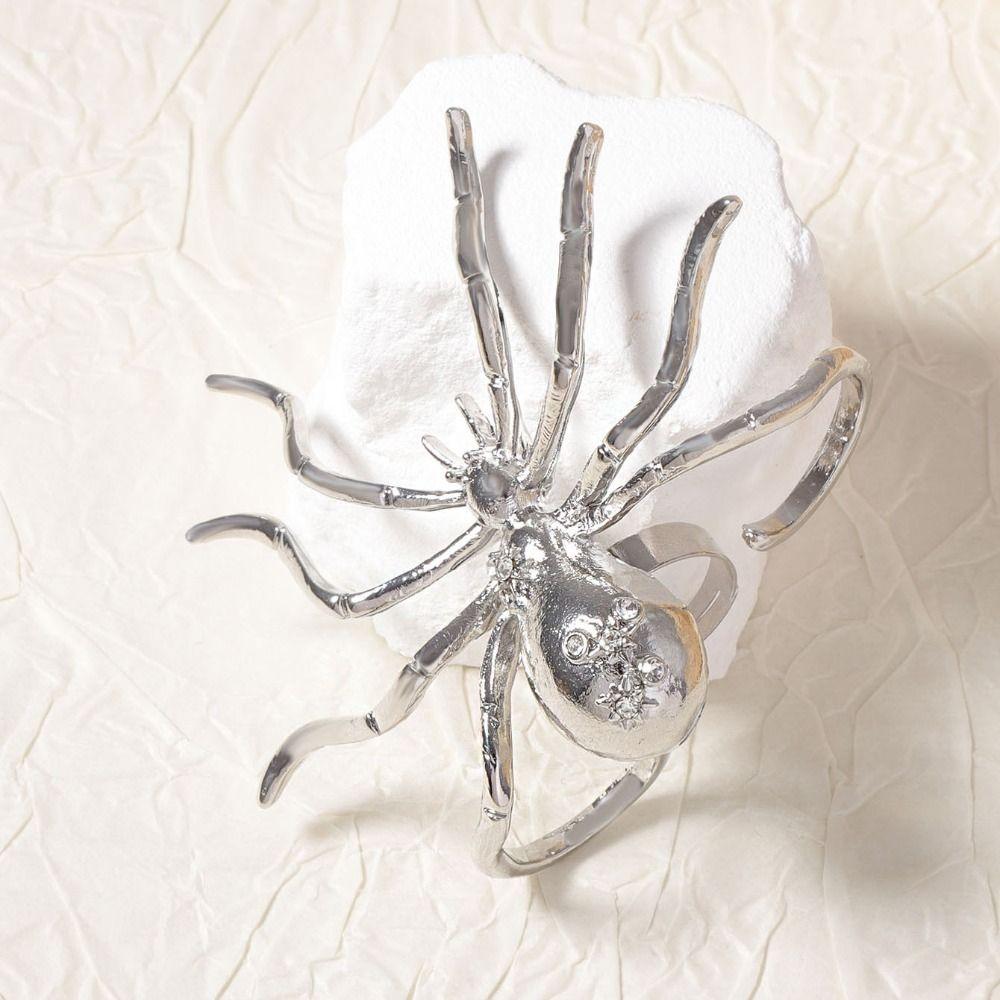Opening Ring Exaggerated Spider Jewelry Set Brooch Insect Ear Studs Vintage Spider Necklace  Girls