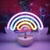 with Base Desktop Rainbow Night Light Colorful LED Neon Lamp  Room Decoration