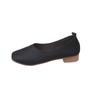 New Women's Summer Black White Mary Janes Flat Shoes Elegant French Square Toe Retro Low Heel Soft Soled Casual Flats