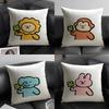 Lucky Cartoon CrystalOny Pillow Case Natural Linen Organic Fabric Double-Sided Printing Sofa Home Decor Cushion Cover
