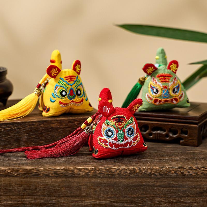 Dragon Boat Festival Lucky Tiger Embroidered Sachets - Mosquito Repellent Mugwort Hanging Ornament