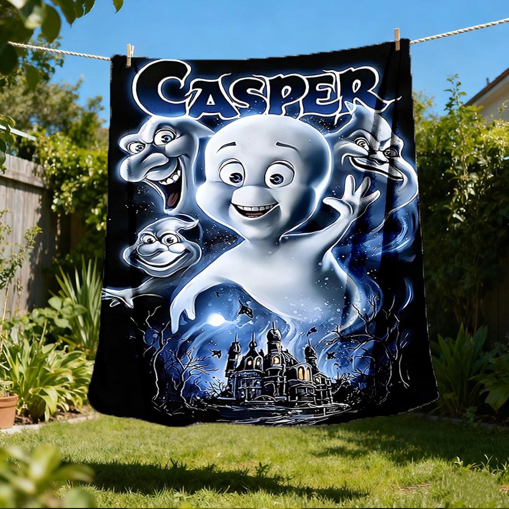 

1 шт. Фланелевое одеяло Casper Ghost для улицы, легкое, теплое, уютное, для путешествий, кемпинга, офиса, из мягкой полиэфирной ткани 80x120cm