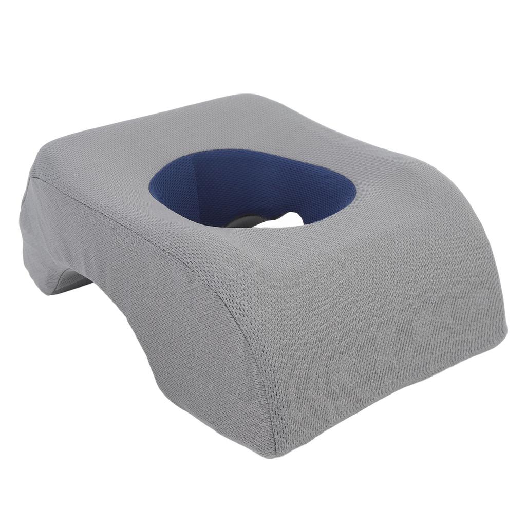 Face Down Pillow Soft Ergonomic Hollow Headrest Face Cushion for Salon Massage Beauty Bed Gray Blue